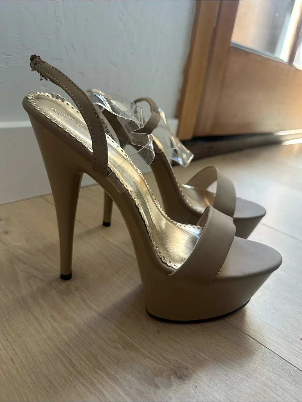 Jonathan Kayne Platform Heel with Clear Strap
